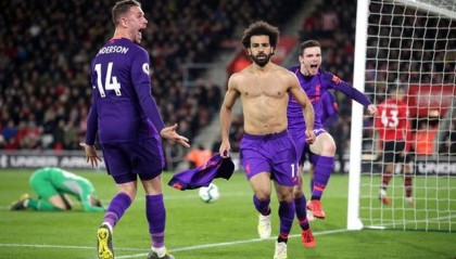  萨拉赫传射建功利物浦终结曼城不败  